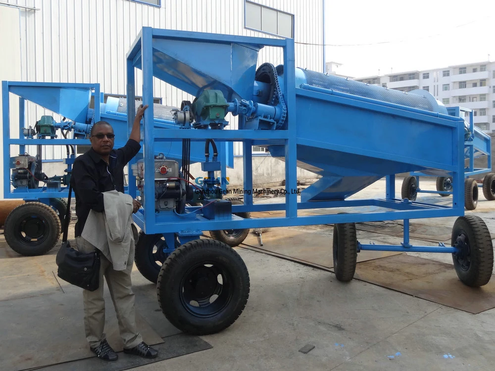 Mobile Gold Trommel Sieving Machine with Diesel Engine